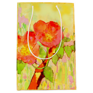  Yellow Pinks Floral Sweet Briar Gift Bag Medium Cadeauzakje