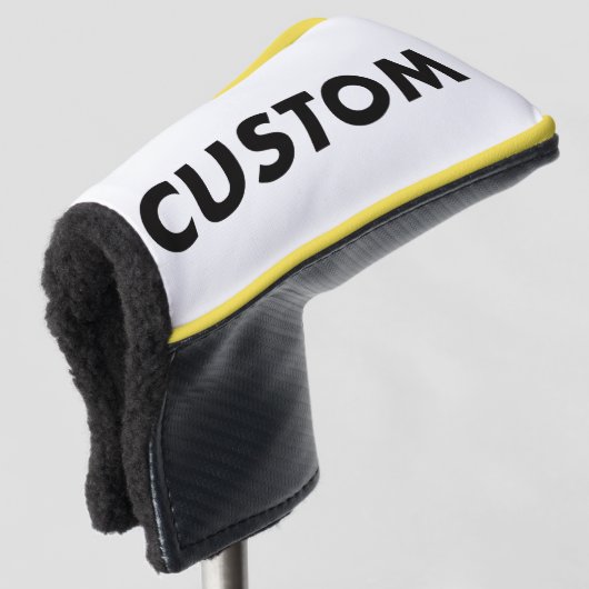 YELLOW Piping Custom Golf Putter Headcover Blank (3/4 voorkant)