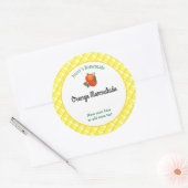 Yellow Plaid controleert bewerkbaar Oranje recept Ronde Sticker (Envelop)