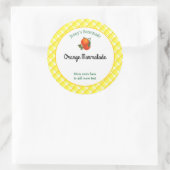 Yellow Plaid controleert bewerkbaar Oranje recept Ronde Sticker (Tas)