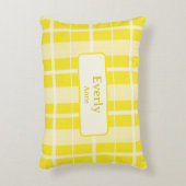 Yellow Plaid Custom Baby Naam kwekerij Accent Kussen (Voorkant(Verticaal))