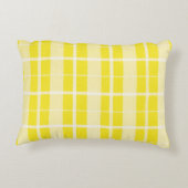 Yellow Plaid Custom Baby Naam kwekerij Accent Kussen (Achterkant)