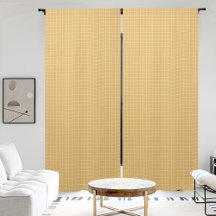 Yellow Plaid Pattern Curtain