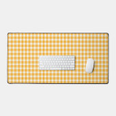 Yellow Plaid Pattern Desk Mat (Keyboard & Muis)