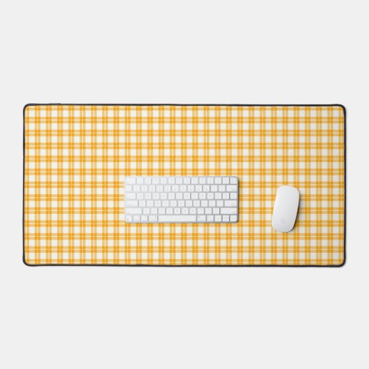 Yellow Plaid Pattern Desk Mat (Keyboard & Muis)