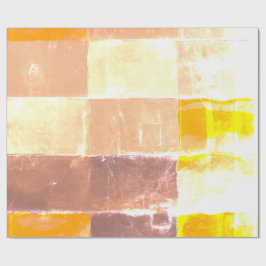 Yellow Plaid Peach Cadeaupapier