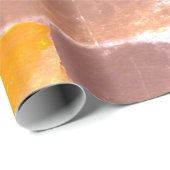 Yellow Plaid Peach Cadeaupapier (Rol Hoek)