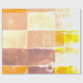 Yellow Plaid Peach Cadeaupapier (Vlak)