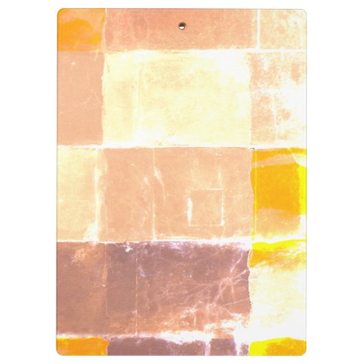 Yellow Plaid Peach Klembord (Achterkant)