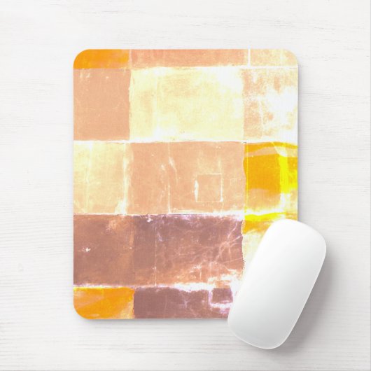 Yellow Plaid Peach Muismat (Met muis)