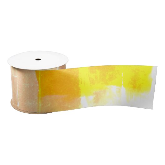 Yellow Plaid Peach Satijnen Lint (Spoel)