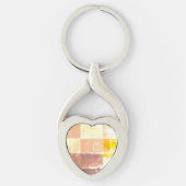 Yellow Plaid Peach Sleutelhanger (Voorkant)