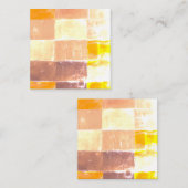 Yellow Plaid Peach Vierkante Visitekaartje (Voorkant / Achterkant)