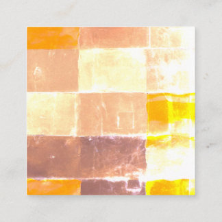 Yellow Plaid Peach Vierkante Visitekaartje