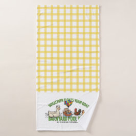 Yellow Plaid Whatever Floats Your Goat Towel Badhanddoek