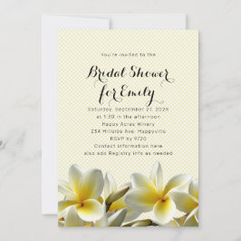Yellow Plumeria Bridal Shower-uitnodiging Kaart