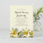 Yellow Plumeria Bridal Shower-uitnodiging Kaart (Staand voorkant)