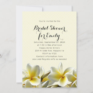 Yellow Plumeria Bridal Shower-uitnodiging Kaart