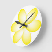 Yellow Plumeria Design Art Wall klok (Hoek)