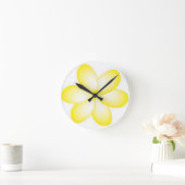 Yellow Plumeria Design Art Wall klok (Huis)
