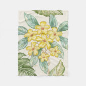 Yellow Plumeria fleece Gooi (Voorkant)