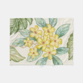 Yellow Plumeria fleece Gooi Deken (Voorkant (Horizontaal))