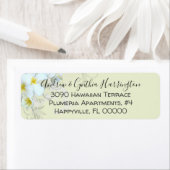 Yellow Plumeria Flourish Return Address Labels (Insitu)