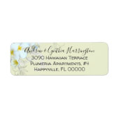 Yellow Plumeria Flourish Return Address Labels (Voorkant)