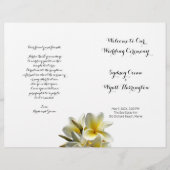 Yellow Plumeria Flowers Folded Wedding Programme (Voorkant)