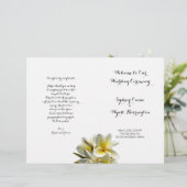 Yellow Plumeria Flowers Folded Wedding Programme (Staand voorkant)