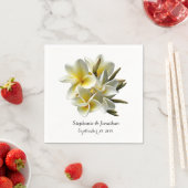 Yellow Plumeria Flowers Tropical Wedding Napkin Servet (Insitu)