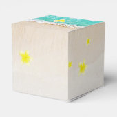 Yellow Plumeria Frangipani Tropical Beach Wedding Bedankdoosjes (Achterkant)