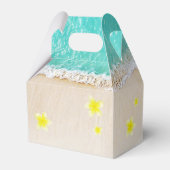 Yellow Plumeria Frangipani Tropical Beach Wedding Bedankdoosjes (Achterkant)