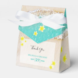 Yellow Plumeria Frangipani Tropical Beach Wedding Bedankdoosjes