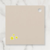 Yellow Plumeria Frangipani Tropical Beach Wedding Bedankjes Labels (Achterkant)