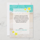 Yellow Plumeria Frangipani Tropical Beach Wedding Bedankkaart (Achterkant)