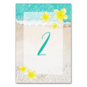 Yellow Plumeria Frangipani Tropical Beach Wedding Kaart (Achterkant)