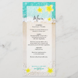 Yellow Plumeria Frangipani Tropical Beach Wedding Menu