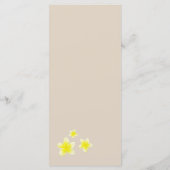 Yellow Plumeria Frangipani Tropical Beach Wedding Menu (Achterkant)