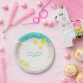 Yellow Plumeria Frangipani Tropical Beach Wedding Papieren Bordje (Feest)