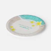 Yellow Plumeria Frangipani Tropical Beach Wedding Papieren Bordje (Gekanteld)