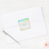 Yellow Plumeria Frangipani Tropical Beach Wedding Vierkante Sticker (Envelop)