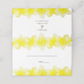 Yellow Plumeria Frangipani Weddenschapskaart Plaatskaartje (Buitenkant ongevouwen)