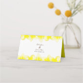 Yellow Plumeria Frangipani Weddenschapskaart Plaatskaartje (Achterkant)