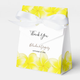 Yellow Plumeria Frangipani Wedding Bedankdoosjes
