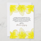 Yellow Plumeria Frangipani Wedding Bedankkaart (Voorkant)