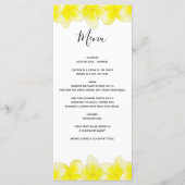 Yellow Plumeria Frangipani Wedding Menu (Voorkant)