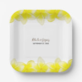 Yellow Plumeria Frangipani Wedding Papieren Bordje (Voorkant)