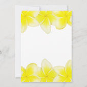 Yellow Plumeria Frangipani Wedding Save the Date (Achterkant)