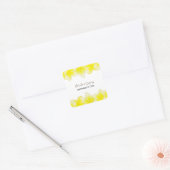 Yellow Plumeria Frangipani Wedding Vierkante Sticker (Envelop)